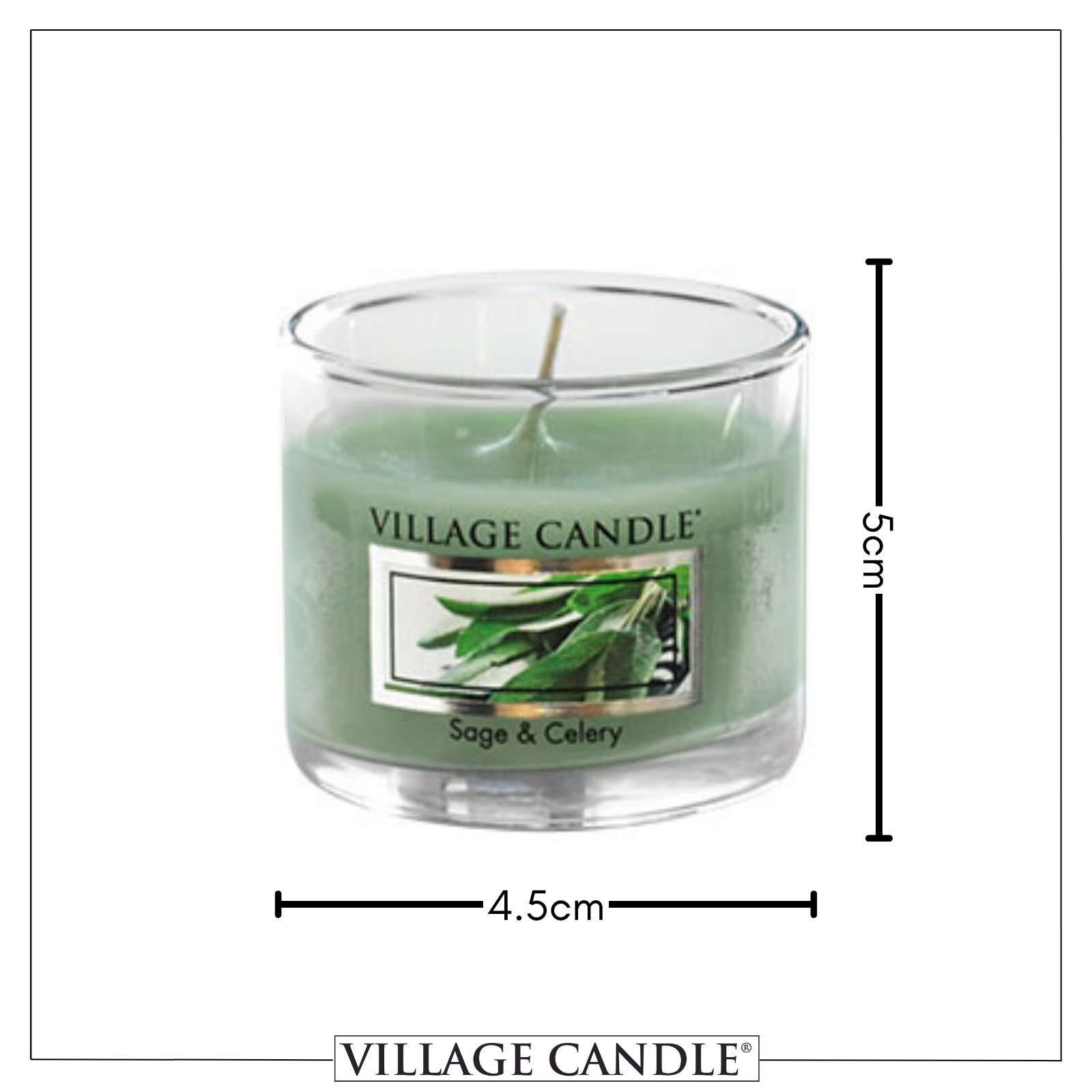 Village Candle Mini Glass Votive  - Sage & Celery