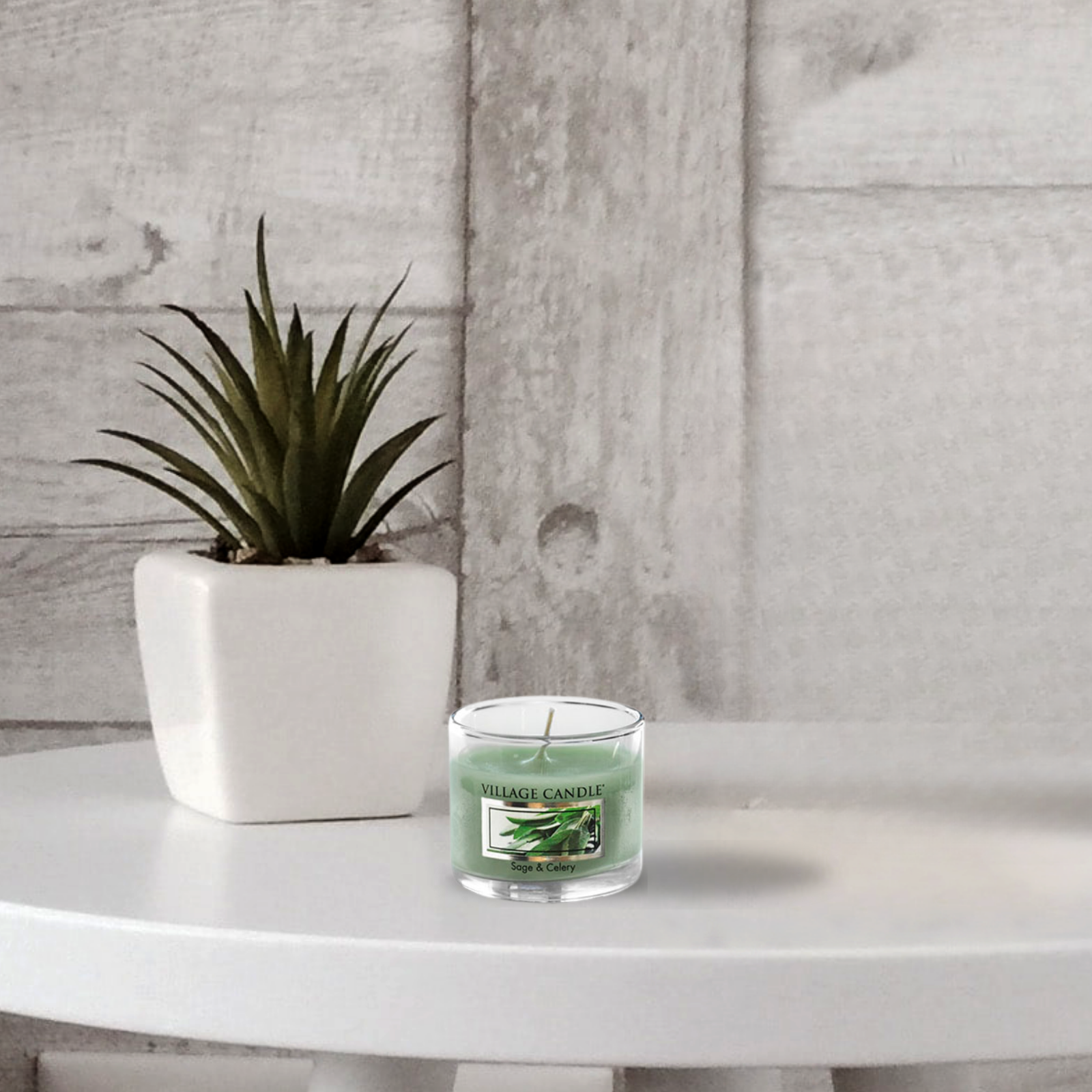 Village Candle Mini Glass Votive  - Sage & Celery