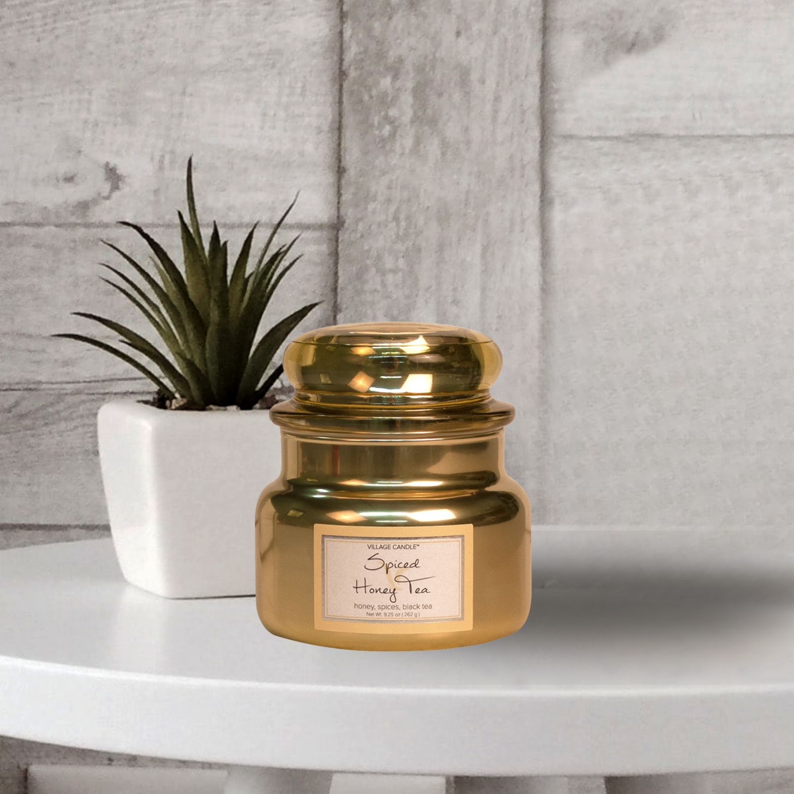 Village Candle Metallic Small Jar - Spiced Honey Tea