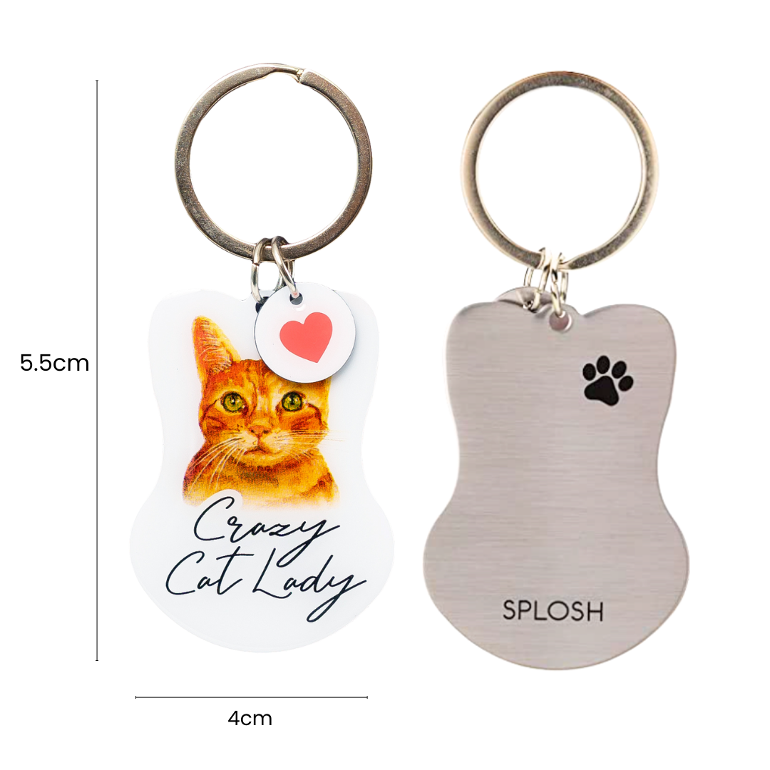 Splosh Pet Keyring - Crazy Cat Lady