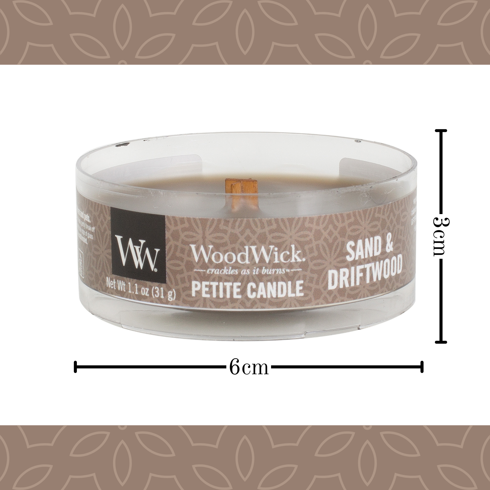 WoodWick Petite Candle - Sand & Driftwood