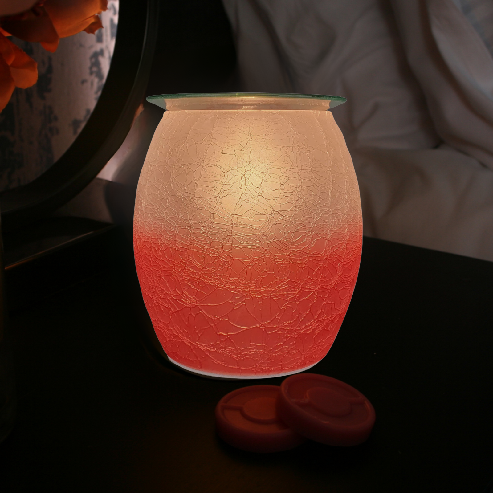 Cello Electric Wax Burner Crackle Glass - Red