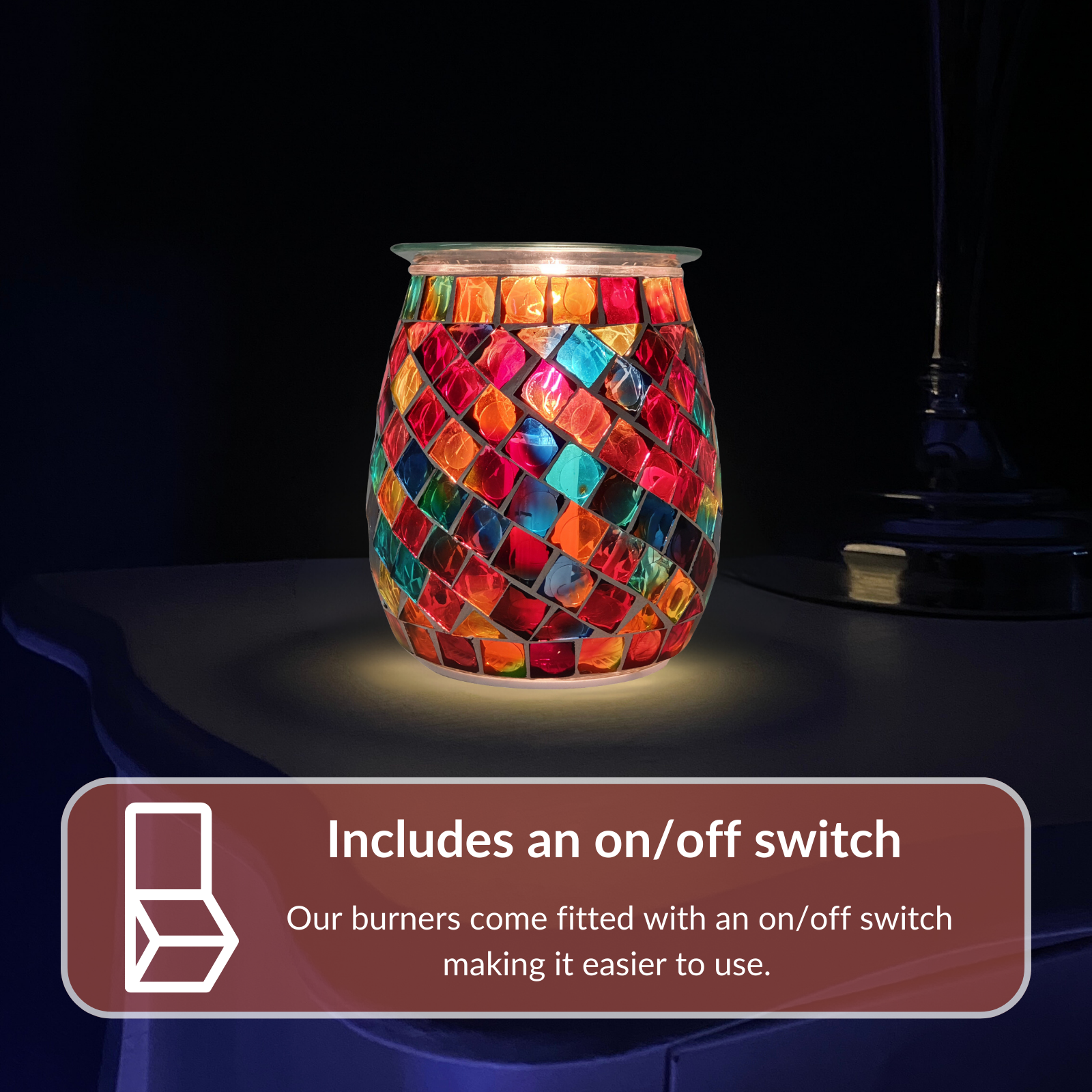 Cello - Electric Wax Burner - Mosaic Glass - Rainbow