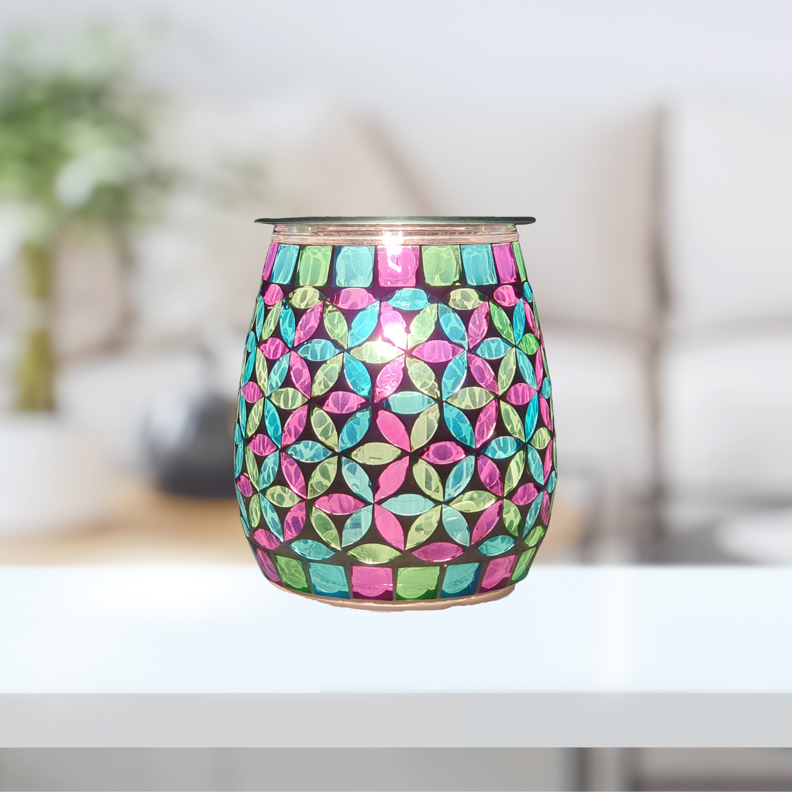 Cello Electric Wax Burner - Mosaic Glass Geometric