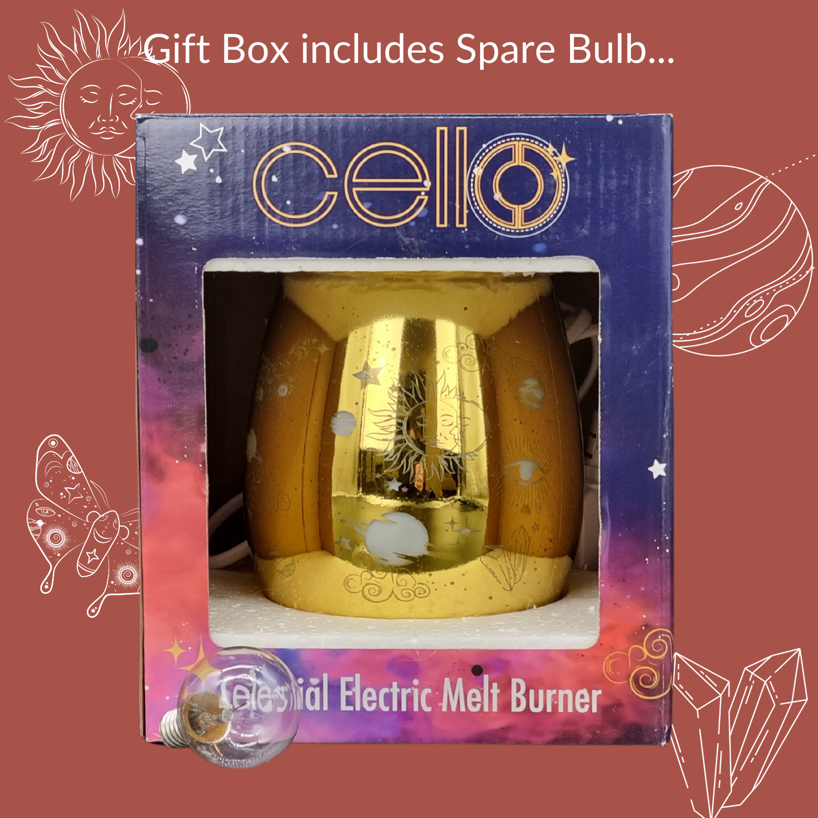 Cello - Celestial Electric Wax Burner - Gold