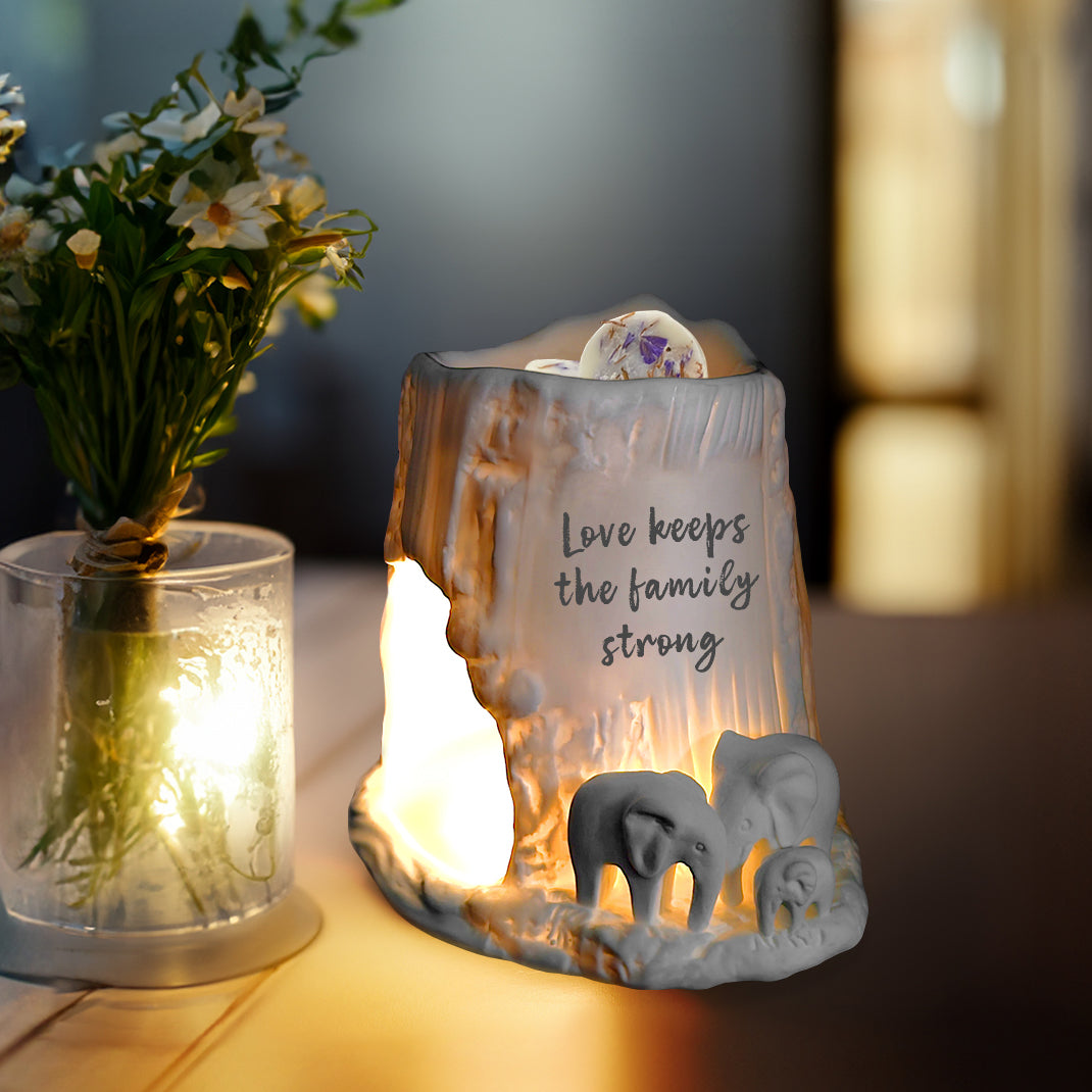 Cello - Elephant Tealight Burner - Love Keeps the Family Strong