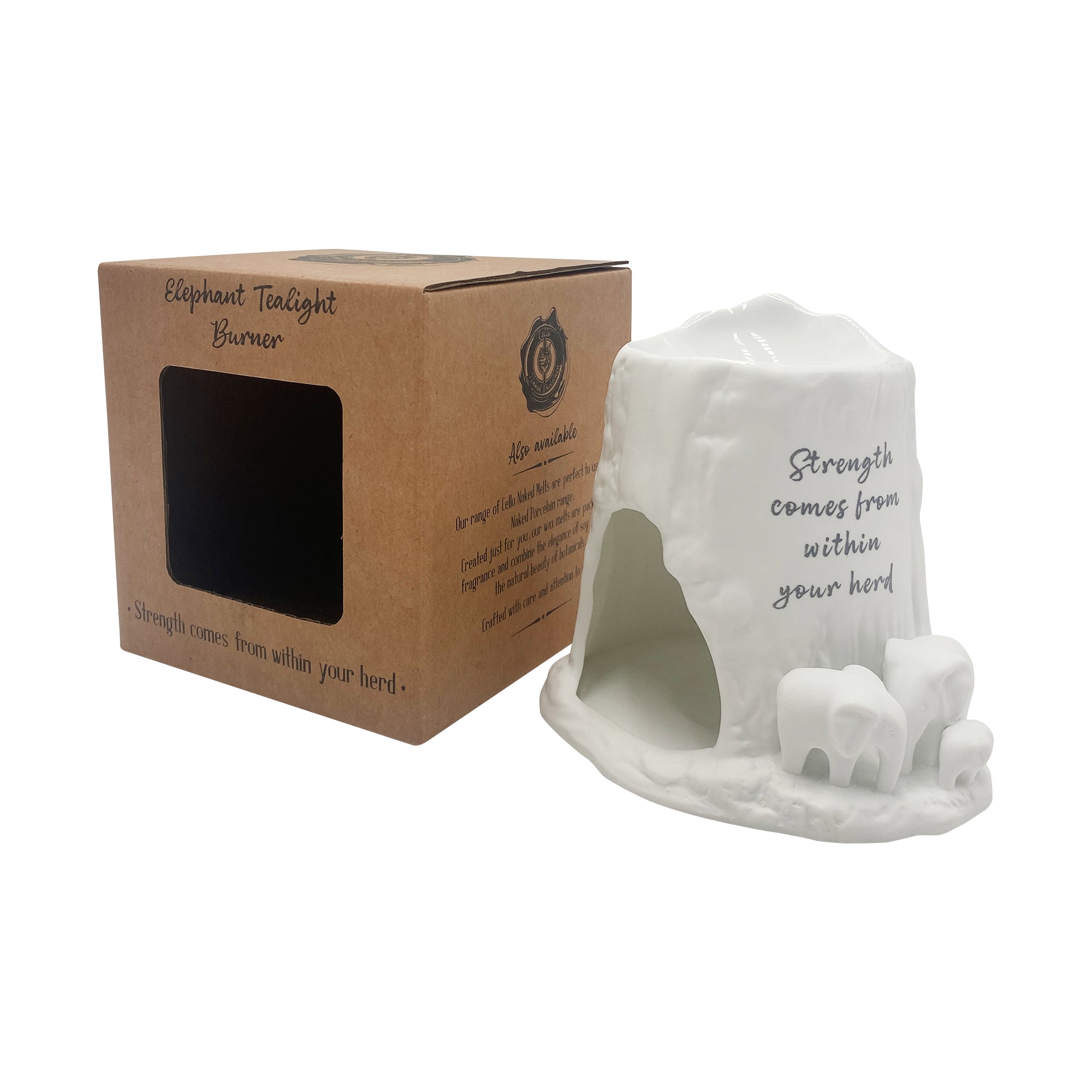 Cello - Elephant Tealight Burner - Strength comes from within your herd