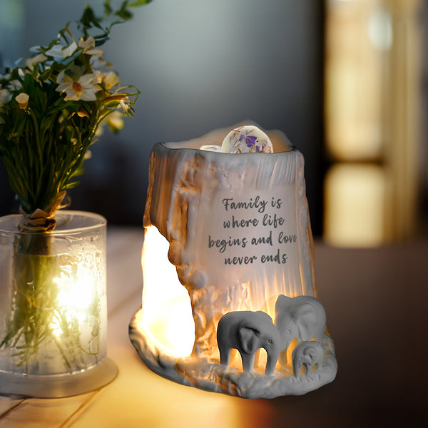 Cello - Elephant Tealight Burner - Family is where life begins and love never ends