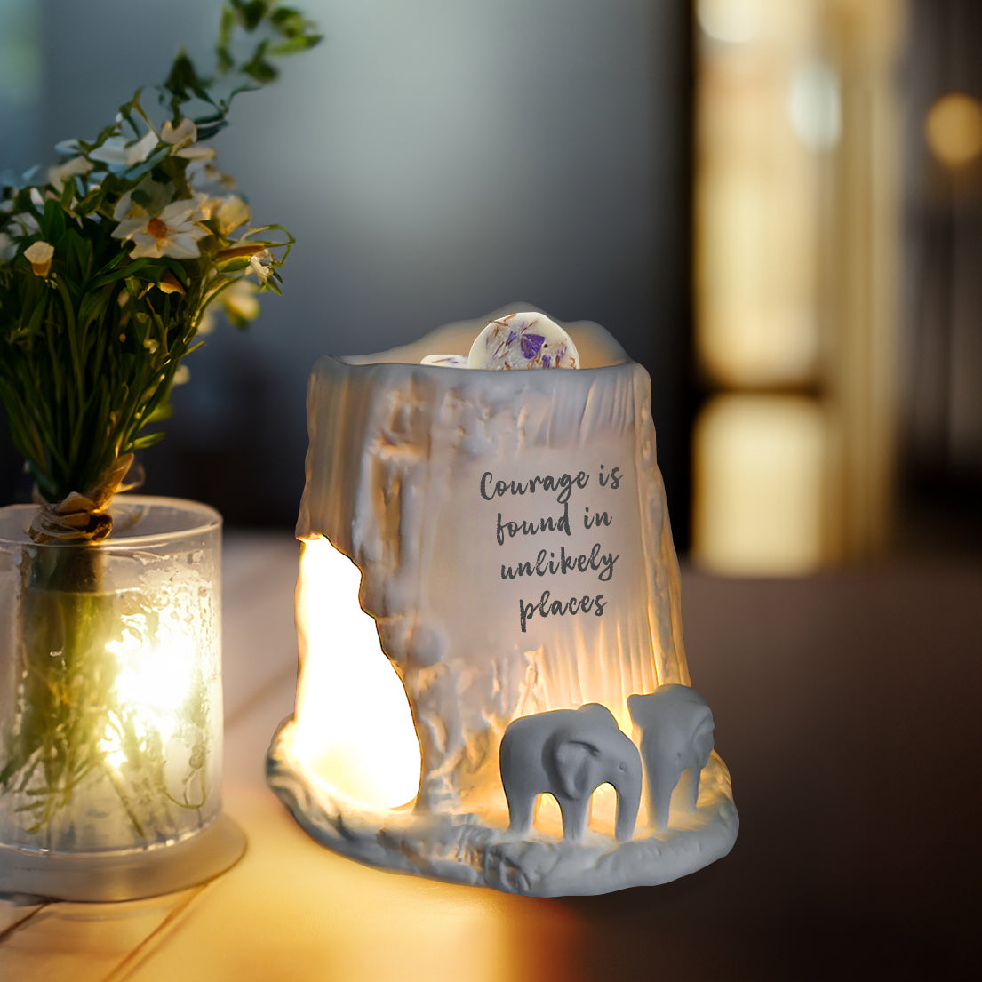 Cello - Elephant Tealight Burner - Courage is found in unlikely places