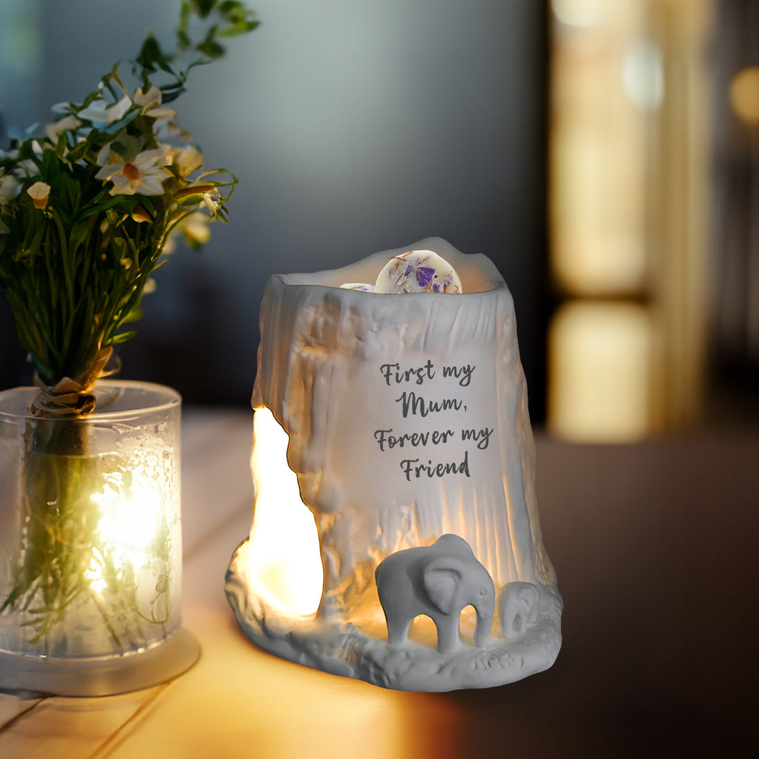 Cello - Elephant Tealight Burner - First my Mum, Forever my friend