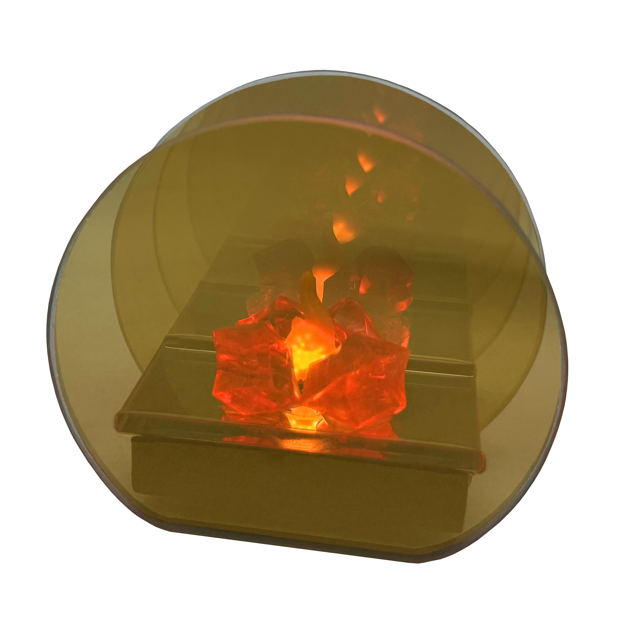 Gleneagles Gold Round Large Infinity Flame - LED Battery Lamp