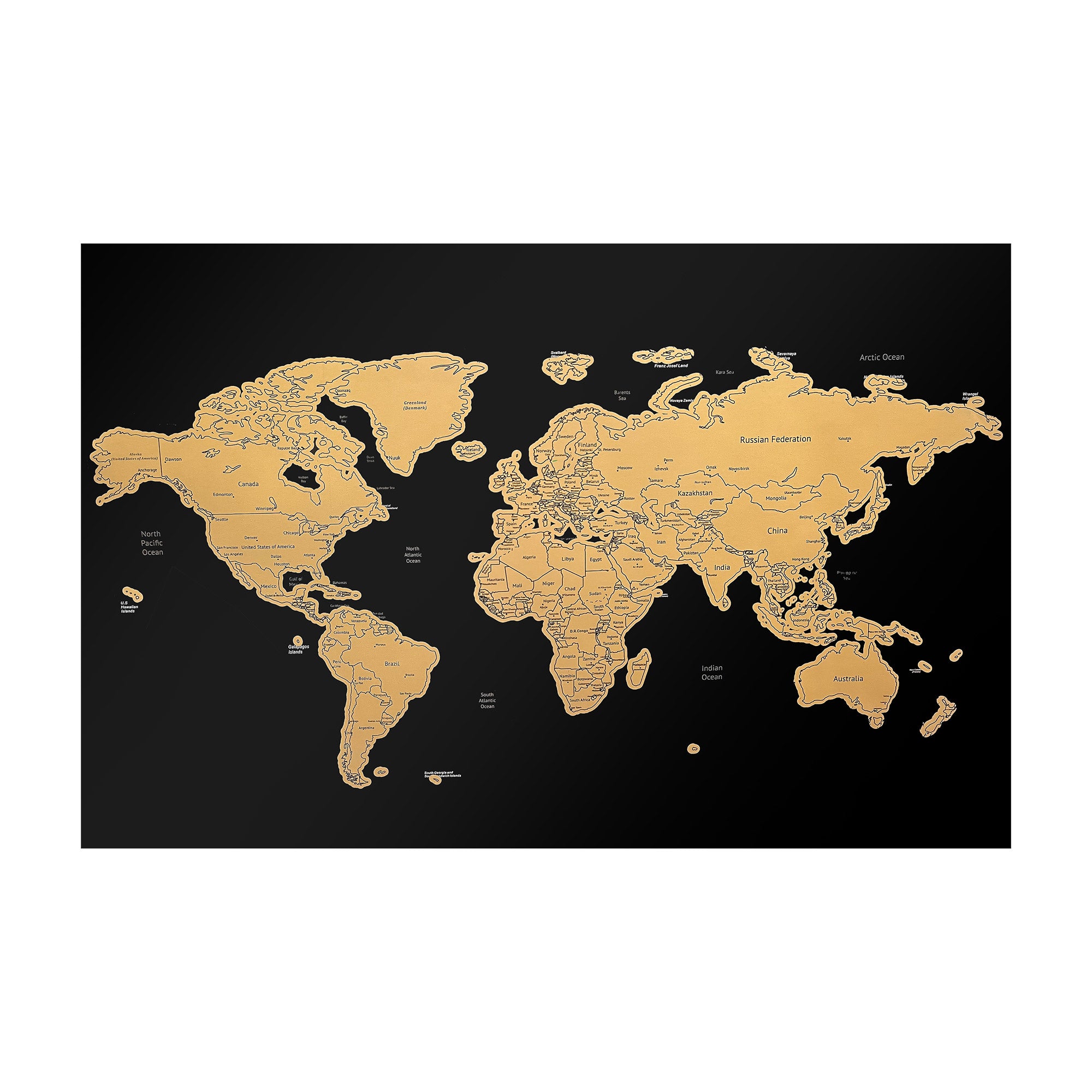 Gleneagles - Travel Scratch World Map - Black