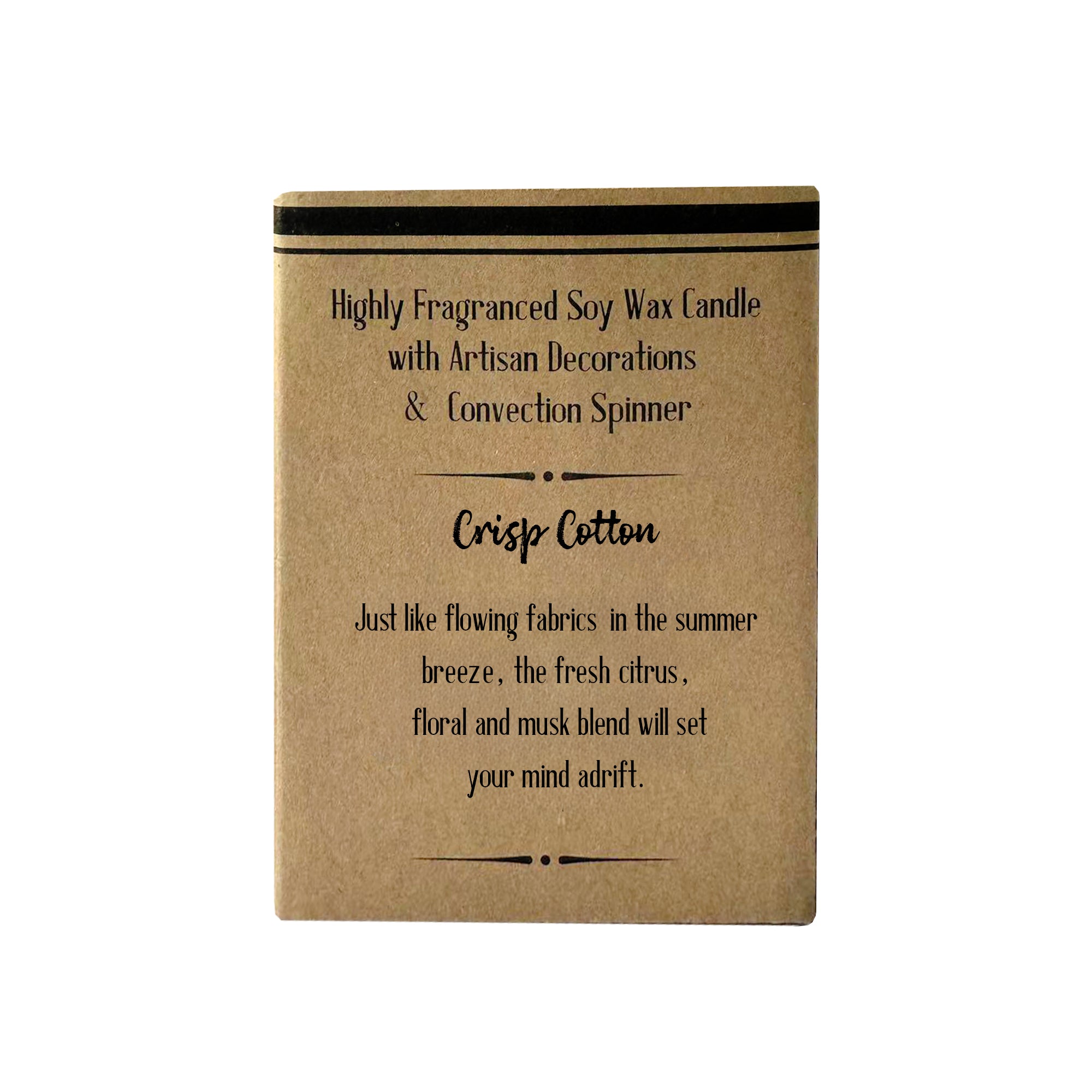 Cello - Naked Convection Spinner Candle 200g - Crisp Cotton