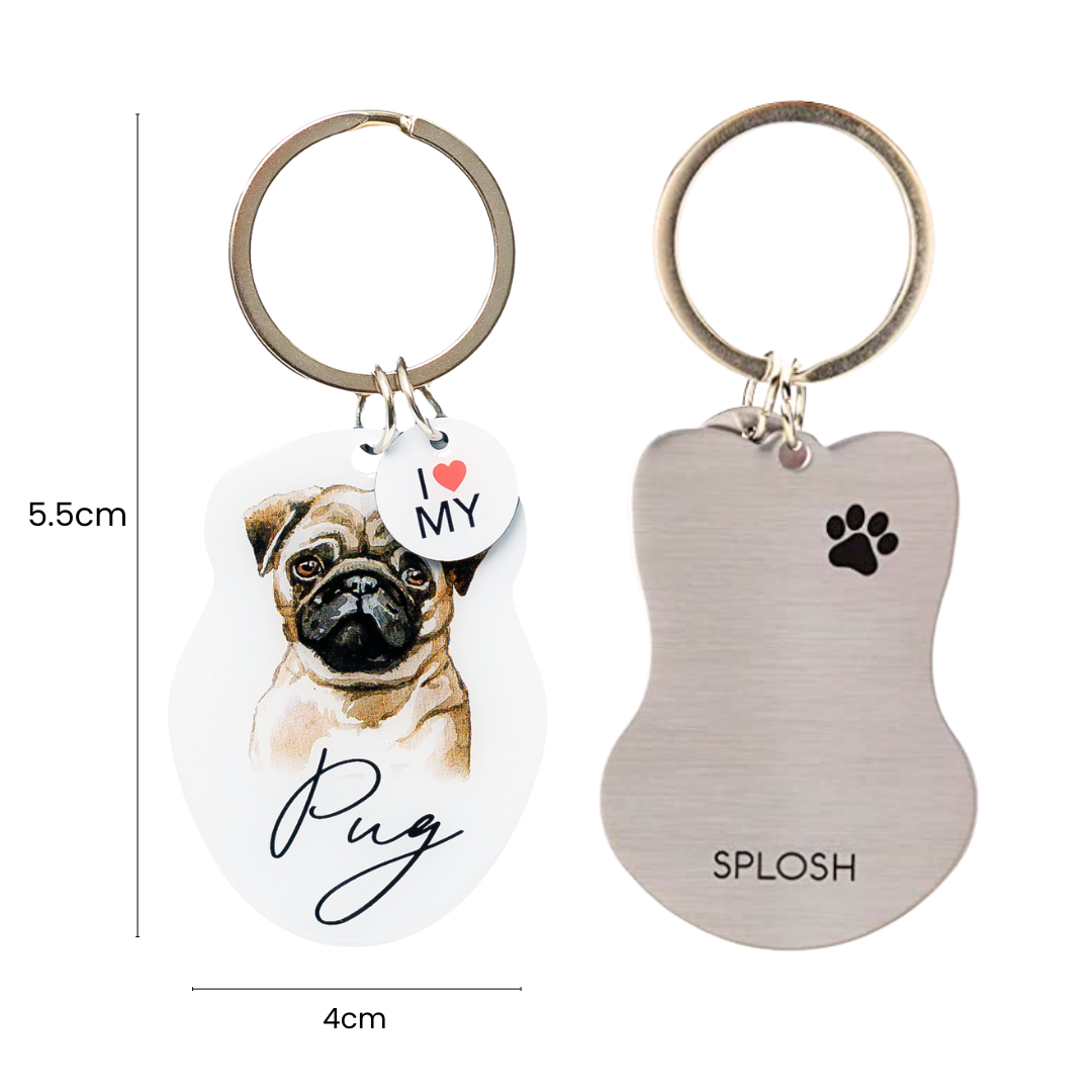 Splosh Pet Keyring - Pug