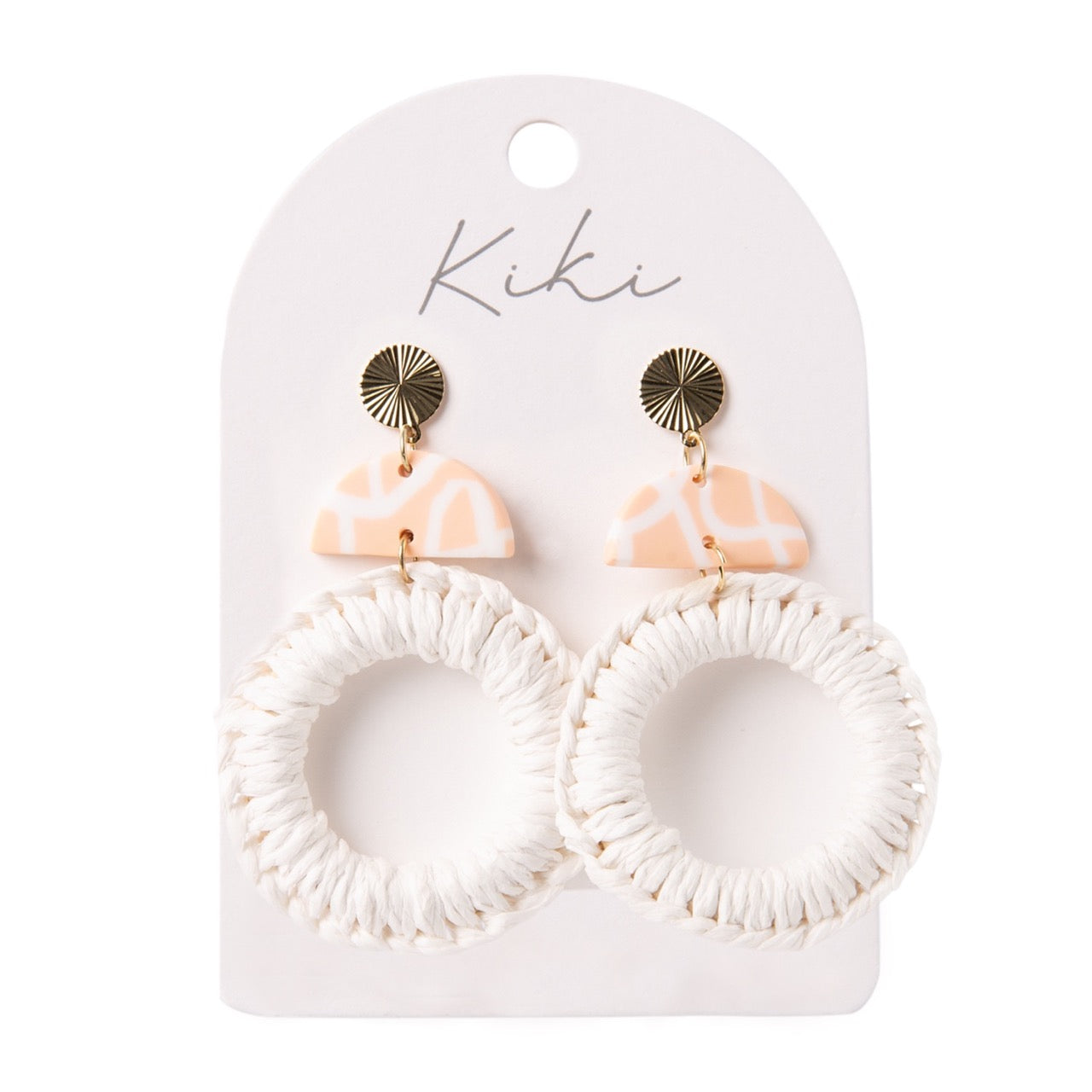 Splosh - Kiki Earrings - Pink & White Hoop