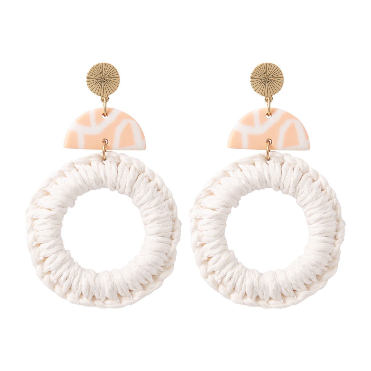 Splosh - Kiki Earrings - Pink & White Hoop