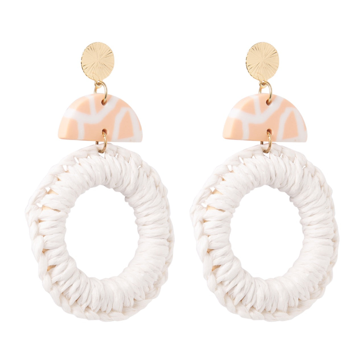 Splosh - Kiki Earrings - Pink & White Hoop