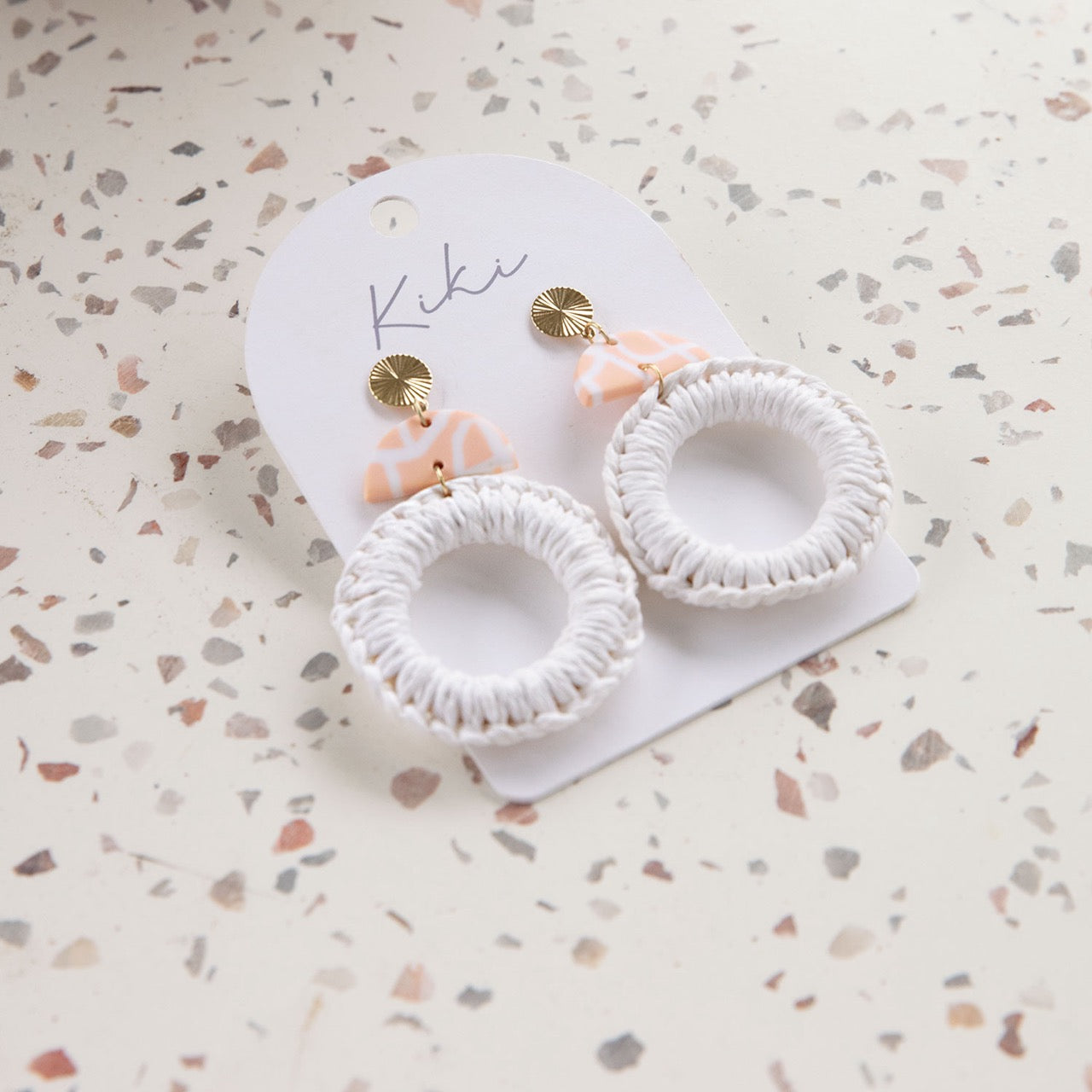 Splosh - Kiki Earrings - Pink & White Hoop