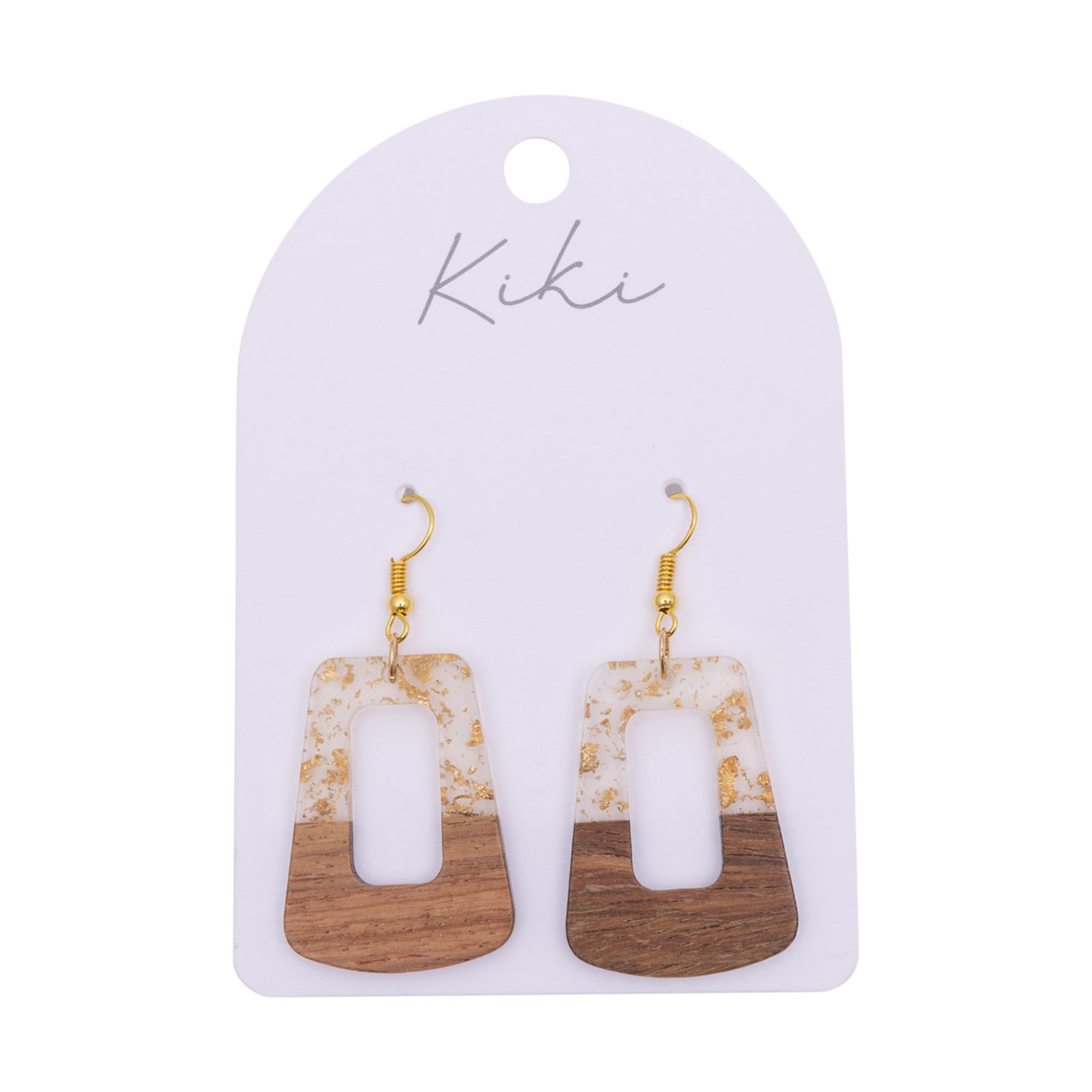 Splosh - Kiki Earrings - Gold Wood Loop