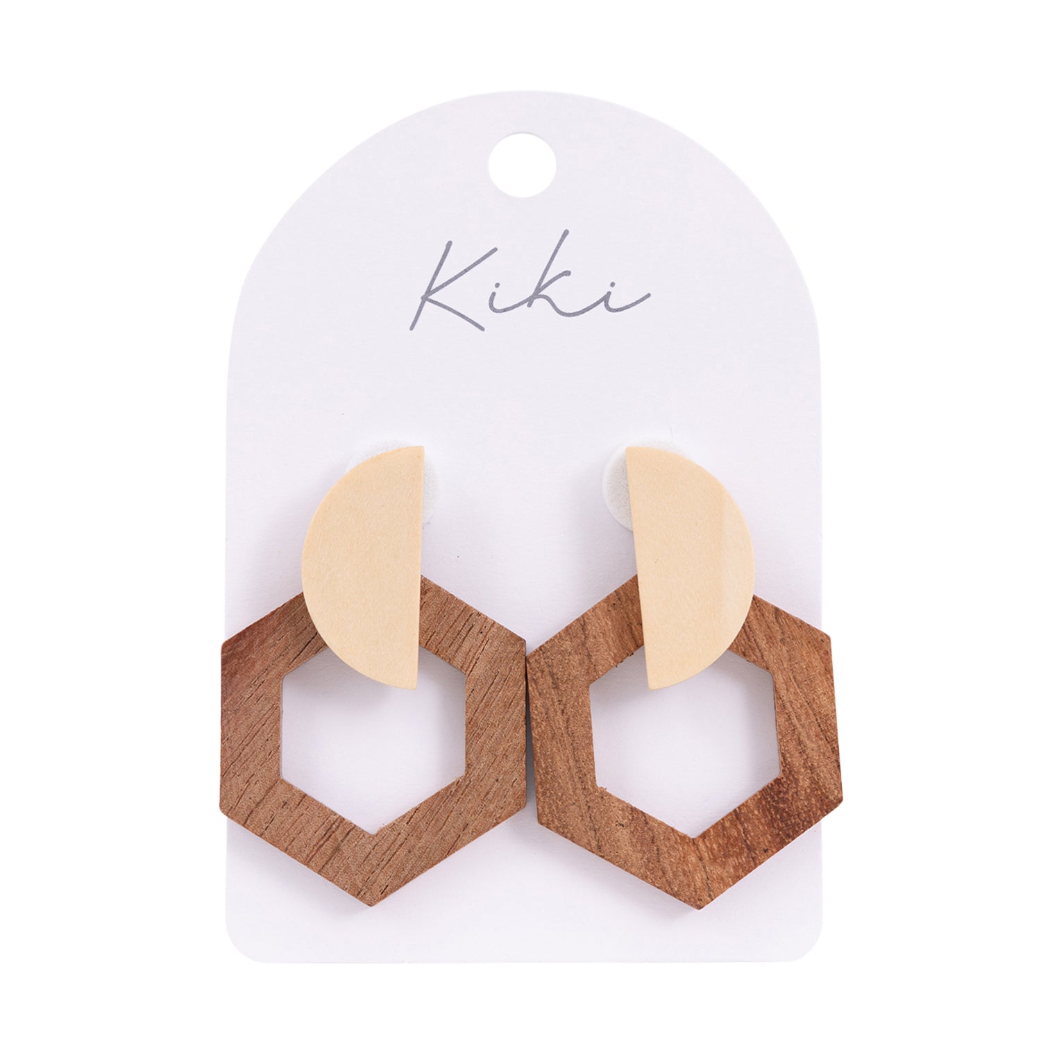 Splosh - Kiki Earrings - Wooden Hexagon