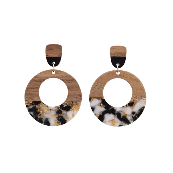 Splosh - Kiki Earrings - Black & White Hoop