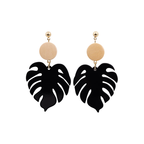 Splosh - Kiki Earrings - Black Leaf