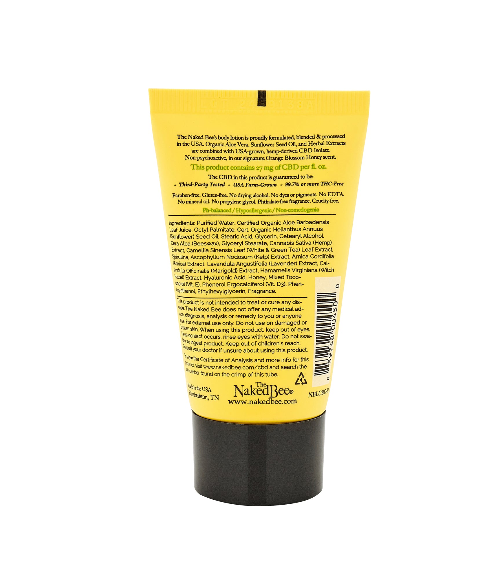 The Naked Bee - Orange Blossom Honey CBD Isolate Body Lotion 1.5oz