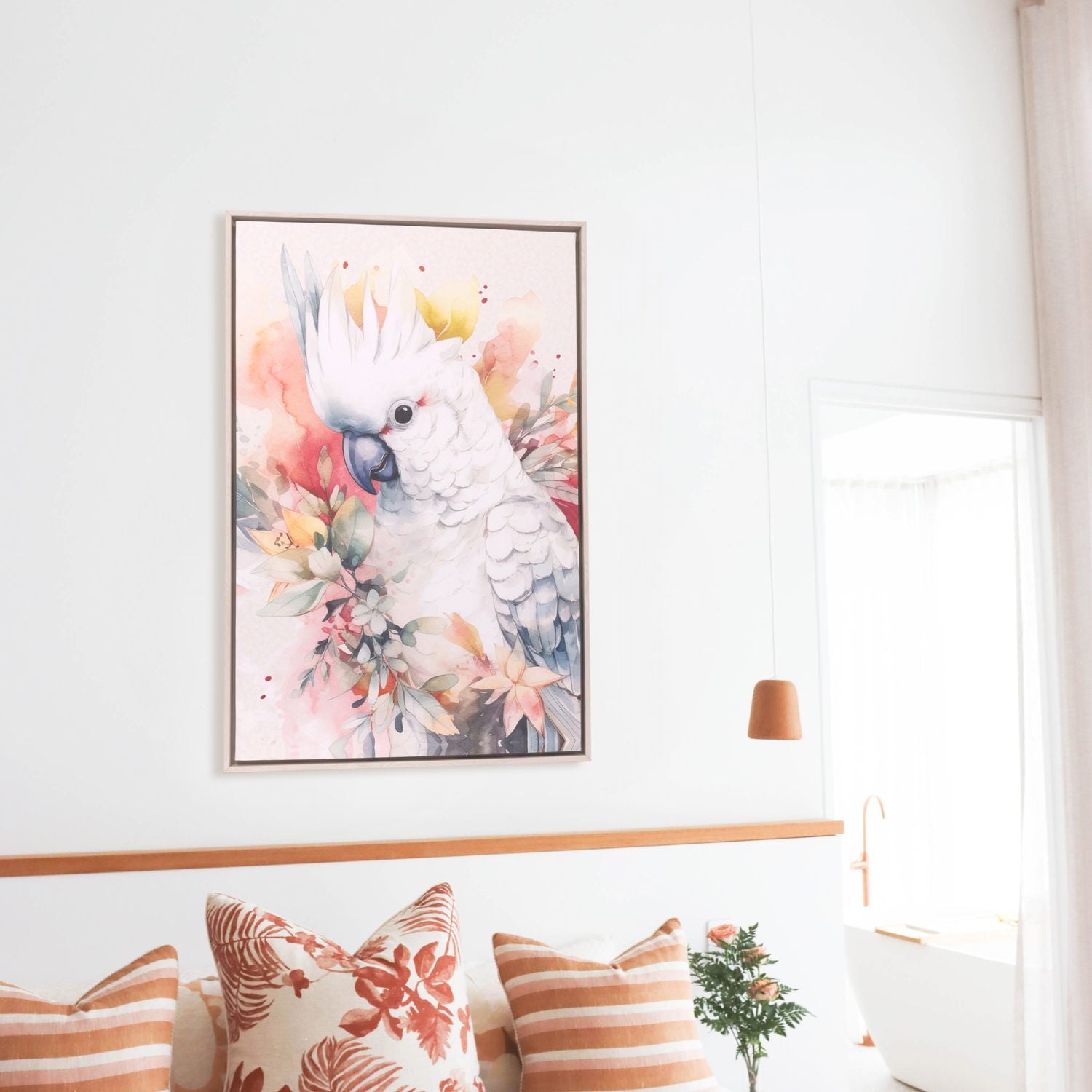 Splosh - Native Blooms Framed Canvas 64x94 - Cockatoo