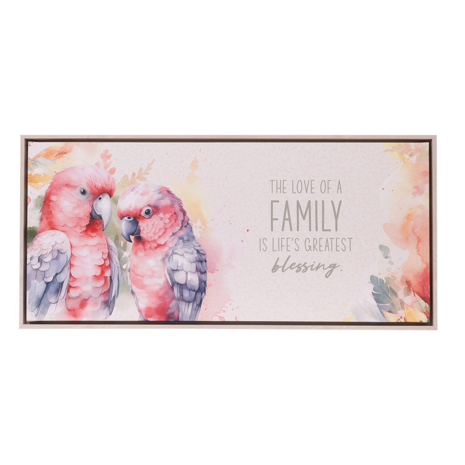 Splosh - Native Blooms Framed Canvas 94x44 - Galah