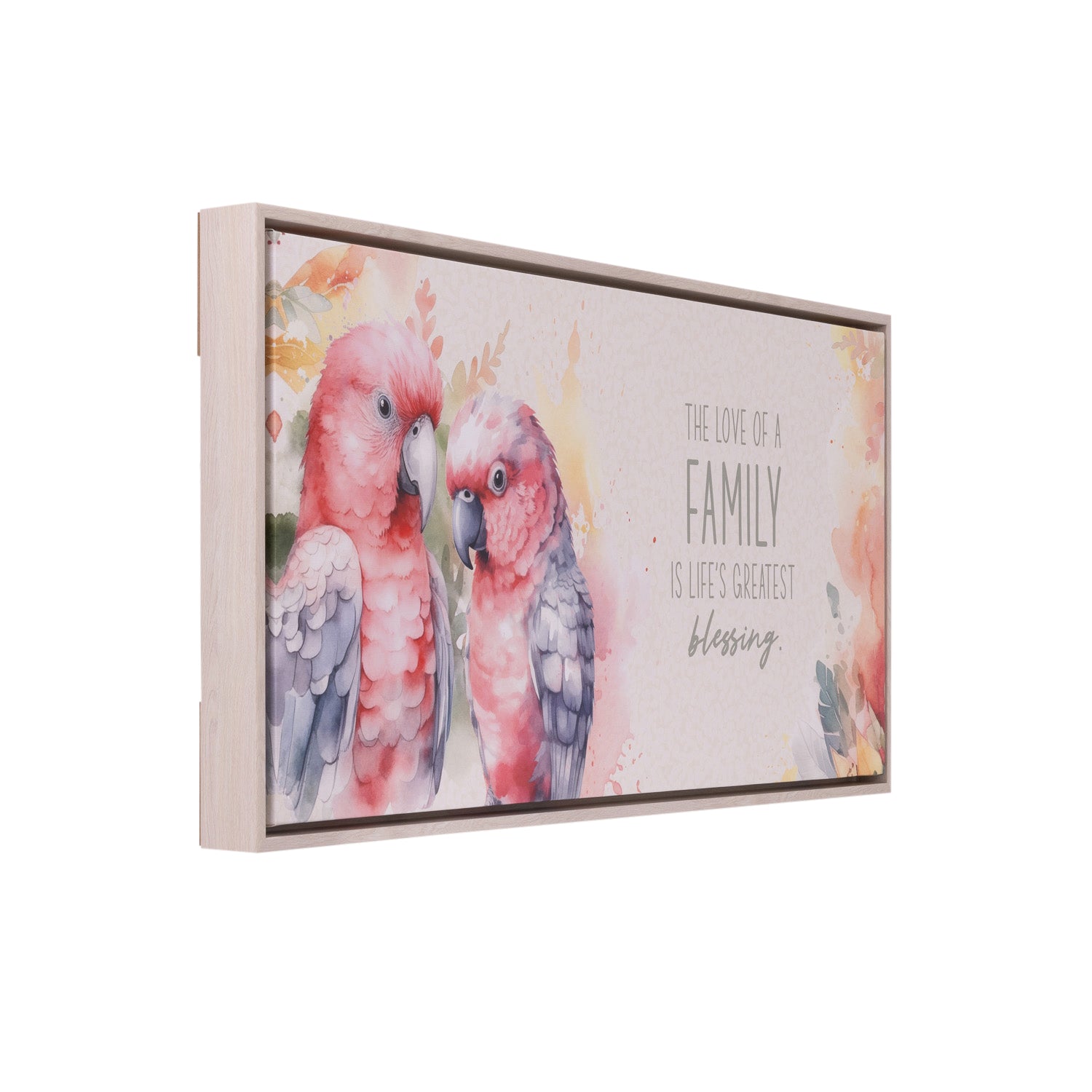 Splosh - Native Blooms Framed Canvas 94x44 - Galah