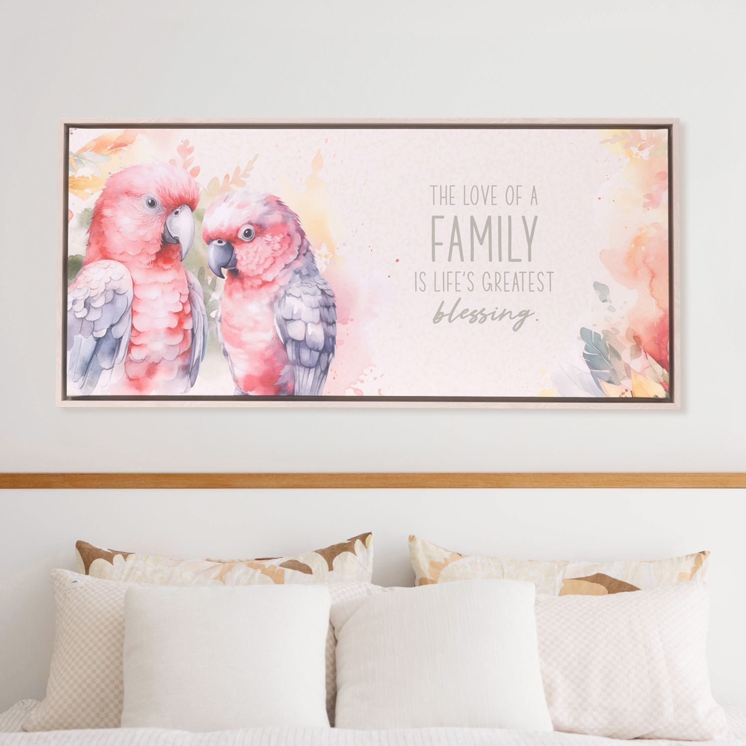 Splosh - Native Blooms Framed Canvas 94x44 - Galah