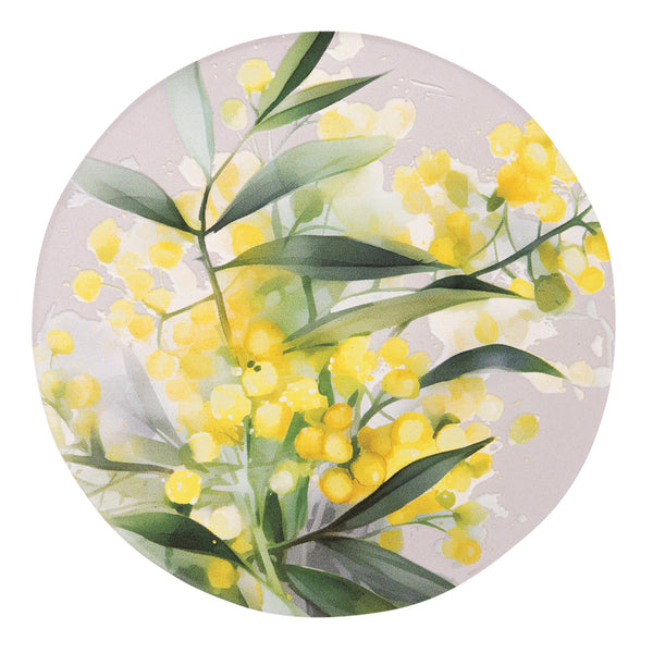 Splosh - Native Blooms Ceramic Coaster - Yellow Wattle