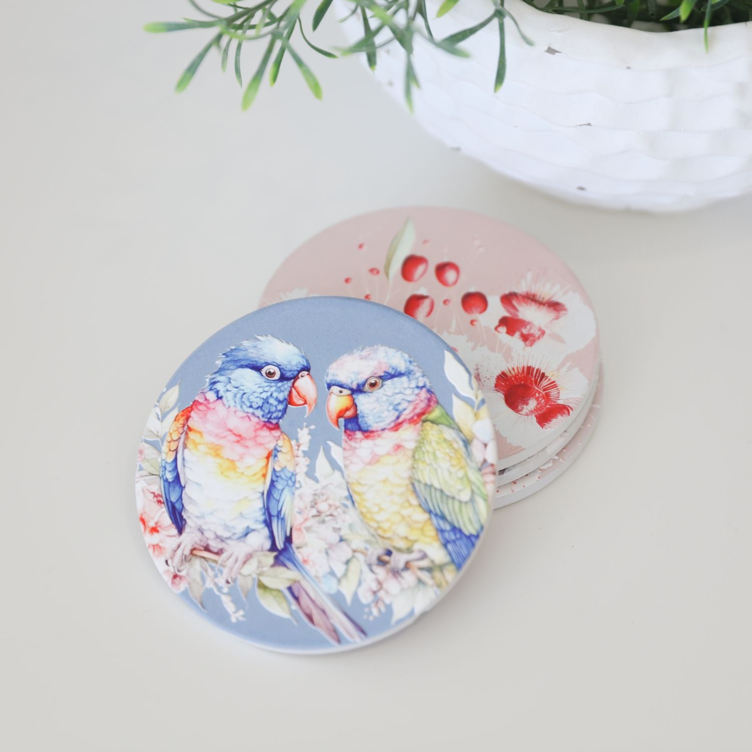 Splosh - Native Blooms Ceramic Coaster - Lorikeets