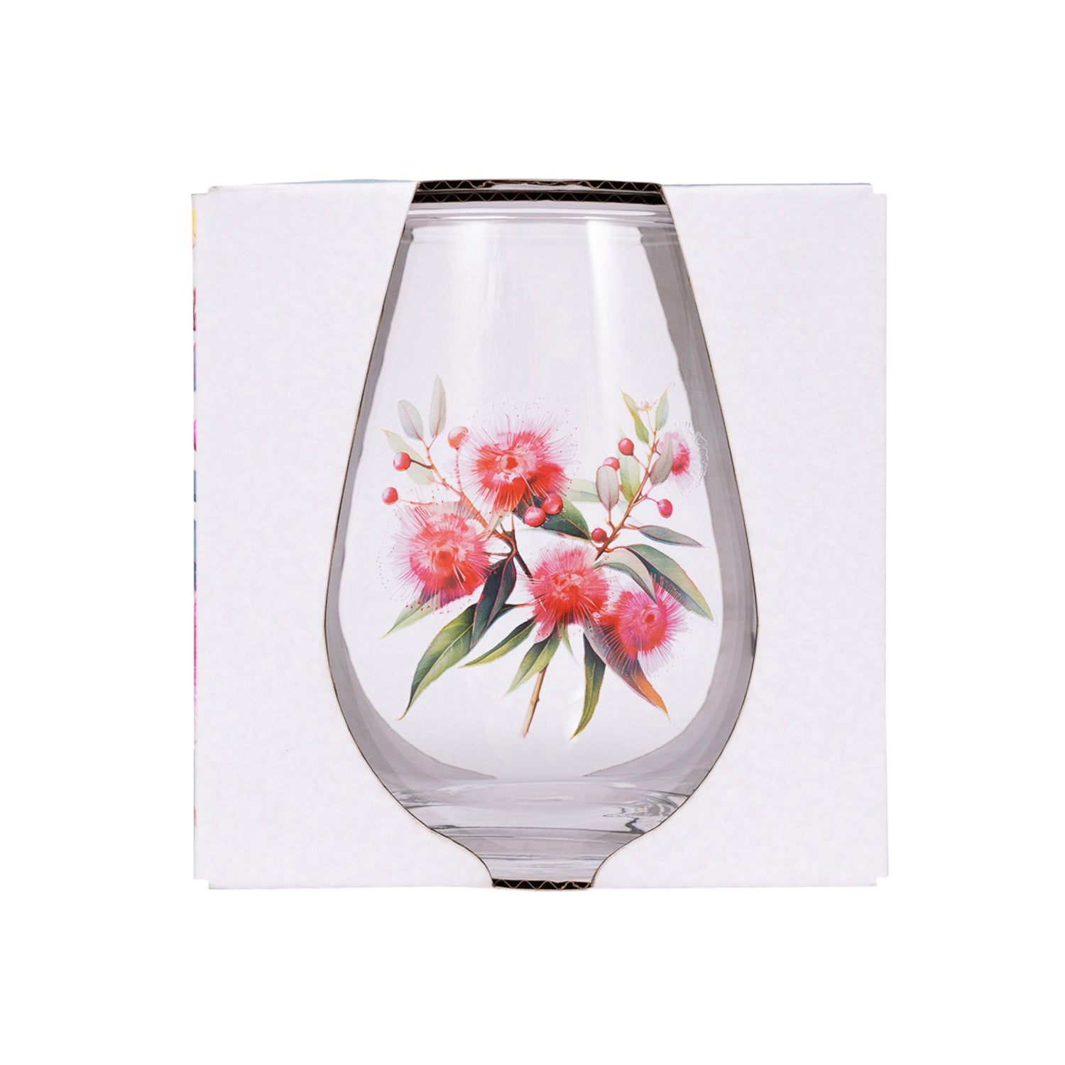 Splosh - Native Blooms Stemless Wine Glass - Red Floral