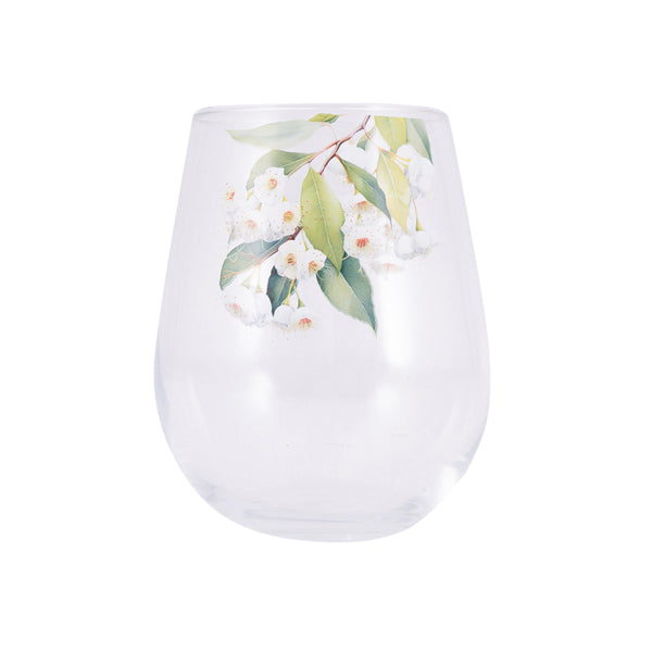 Splosh - Native Blooms Stemless Wine Glass - White Floral