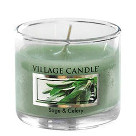 Village Candle Mini Glass Votive - Sage & Celery