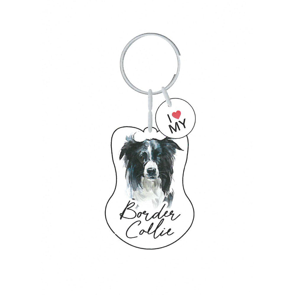 This cute Border Collie Keychain is the perfect way to celebrate your love for your pet! Whether for yourself of as a gift for the ultimate dog lover. This Keychain is one of 32 dog breeds featured in the Pets Keyring collection.
Dimentions Approx: 5.5 x 4 x 01