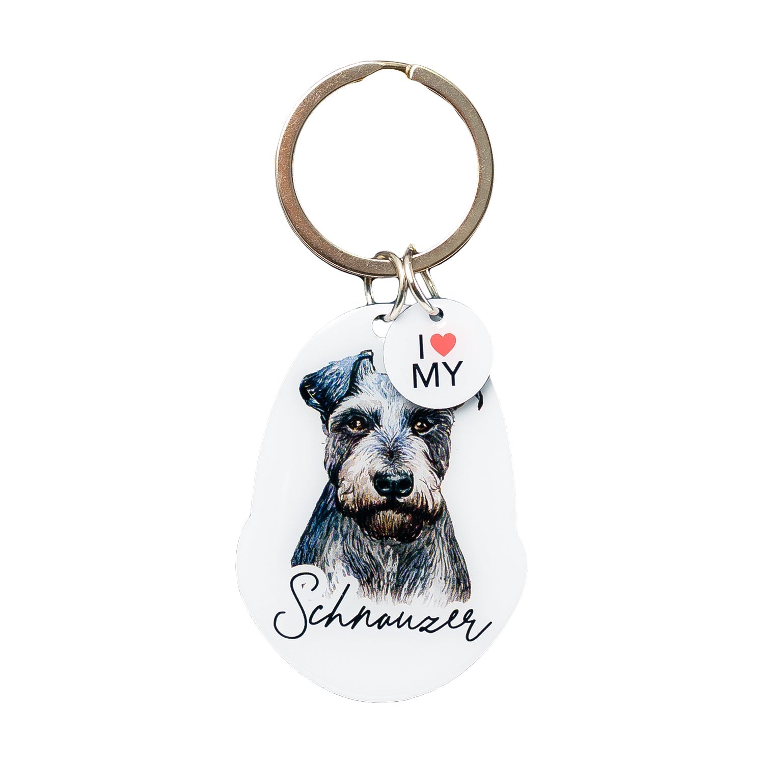 This cute Schnauzer Keychain is the perfect way to celebrate your love for your pet! Whether for yourself of as a gift for the ultimate dog lover. This Keychain is one of 32 dog breeds featured in the Pets Keyring collection.
Dimentions Approx: 5.5 x 4 x 01